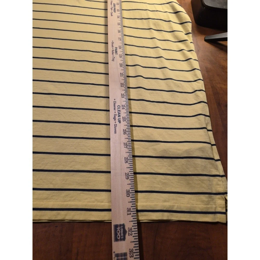Ralph Lauren Striped Polo Shirt Mens XL Classic Yellow‎ Blue Lightweight Golf